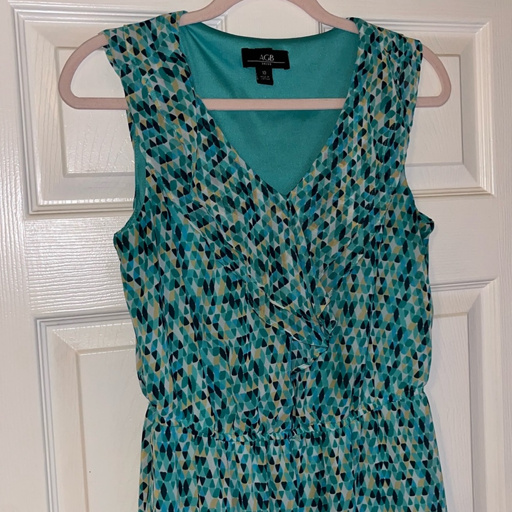 Geometric Patterned Blue dress